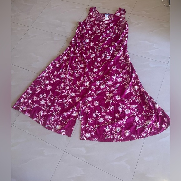 Koret pink Floral Sleeveless Maxi Button Front Dress 2X Plus summer lightweight - Picture 14 of 16